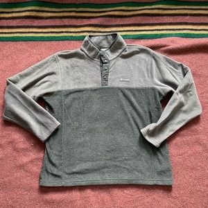 Columbia Mountain Side Big Fleece T-Snap Gray Colorblock Pullover-XL